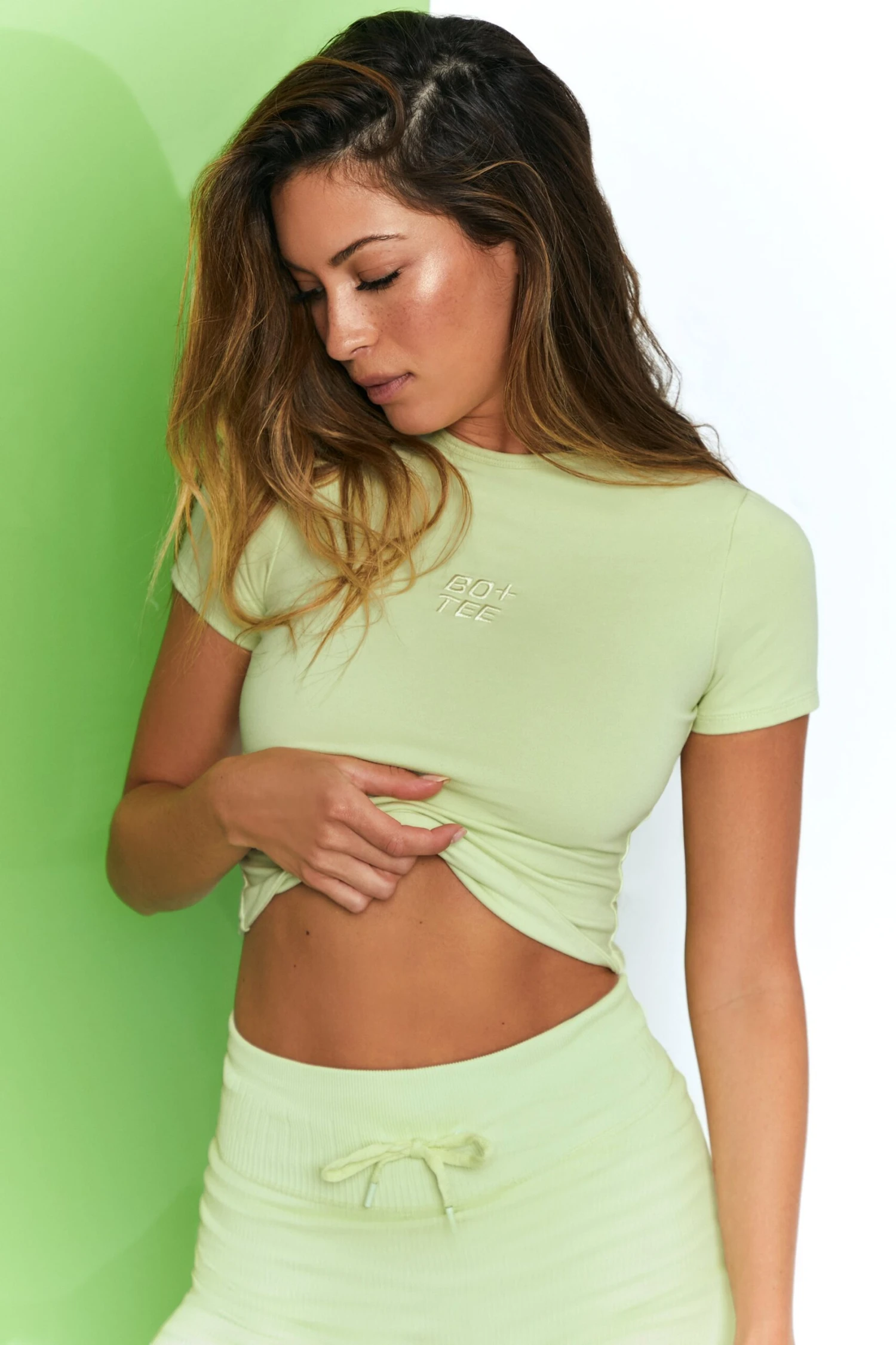 Stay On Top Baby Tee In Lime 3 Stay On Top Baby Tee In Lime