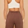 Tie Waist Jogger Shorts In Brown 2 Tie Waist Jogger Shorts In Brown -Sculpt Sets Body bt0223 5 track star brown high waisted drawstring shorts