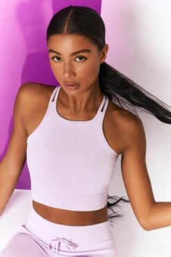 Feel Your Power Ribbed Racer Crop Top In Lilac 12 Feel Your Power Ribbed Racer Crop Top In Lilac -Sculpt Sets Body bt0302 bt0304 12 energise lilac ribbed drawstring leggings feel your power ribbed cross strap crop top 1 1