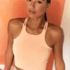 Feel Your Power Ribbed Racer Crop Top In Peach 1 Feel Your Power Ribbed Racer Crop Top In Peach -Sculpt Sets Body bt0302 bt0304 8 energise peach ribbed drawstring workout joggers feel your power ribbed workout top 3
