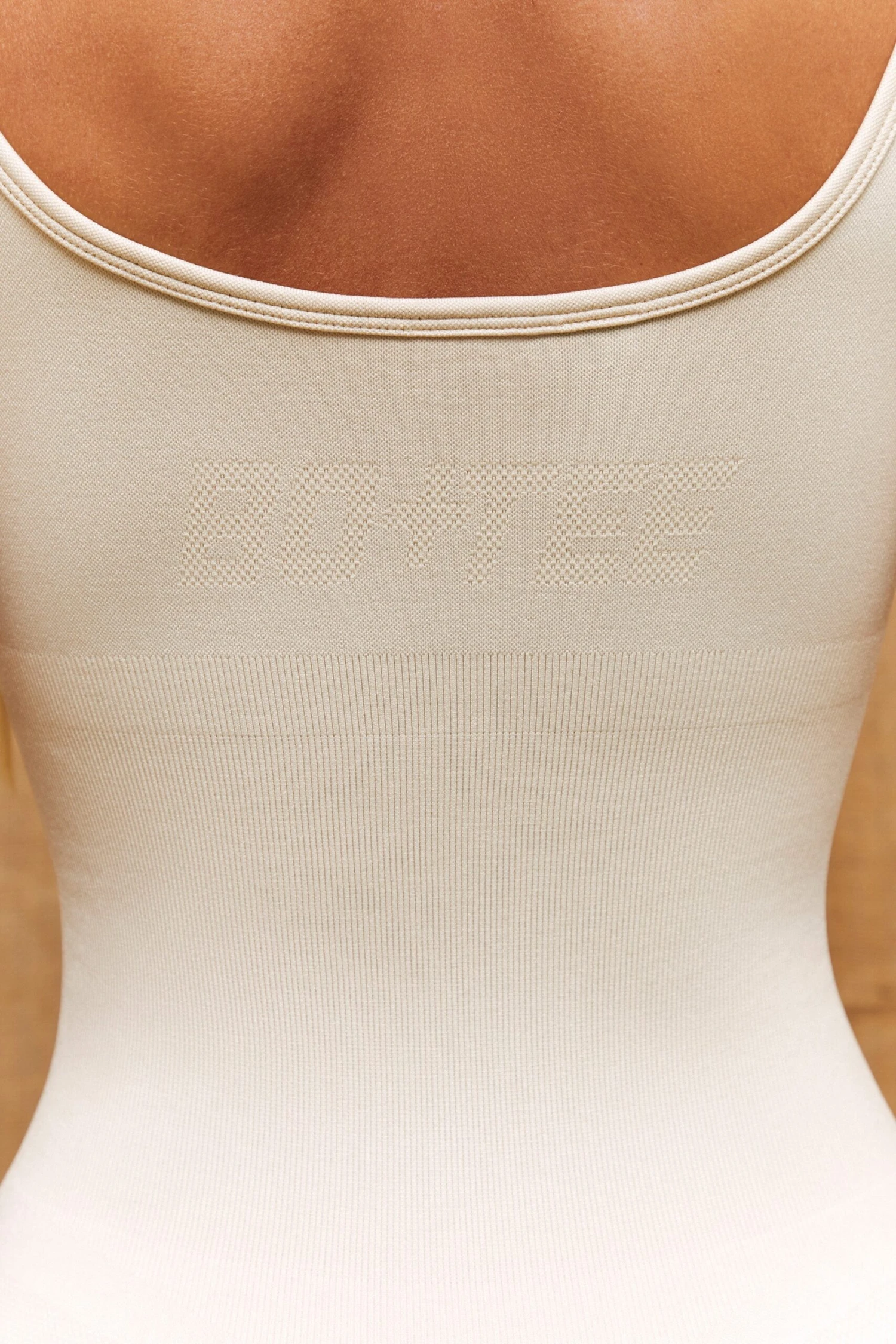 Zip Front Contour Unitard In Sand 8 Zip Front Contour Unitard In Sand - Image 6