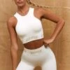 Seamless Contour Cycling Shorts In Ivory -Sculpt Sets Body bt0315 bt0316 3 change ivory seamless high neck racer crop top lean seamless high waisted cycle shorts