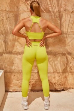 Intensity Seamless Ribbed V Waist Leggings In Green -Sculpt Sets Body bt0324 bt0342 8 intensity accelerate green racer back sports bra contour leggings set 1 1