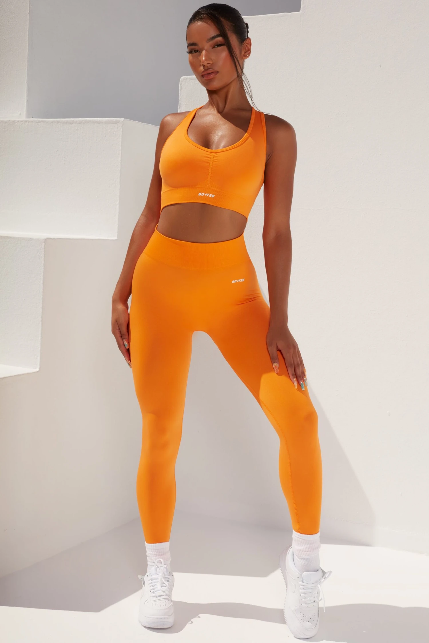 Surge Curved Waist Seamless Leggings In Orange 11 Surge Curved Waist Seamless Leggings In Orange - Image 9
