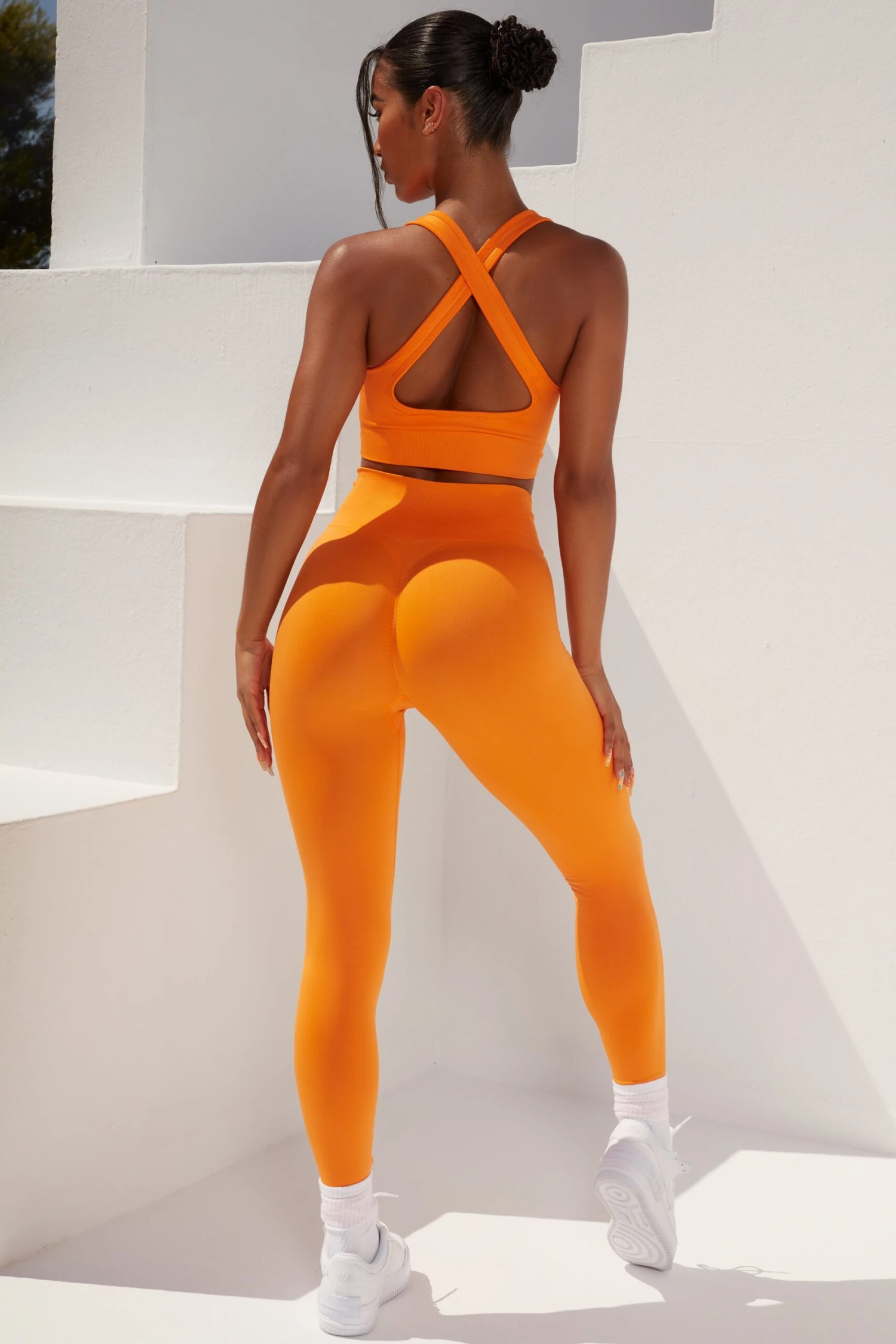 Surge Curved Waist Seamless Leggings In Orange 9 Surge Curved Waist Seamless Leggings In Orange - Image 7