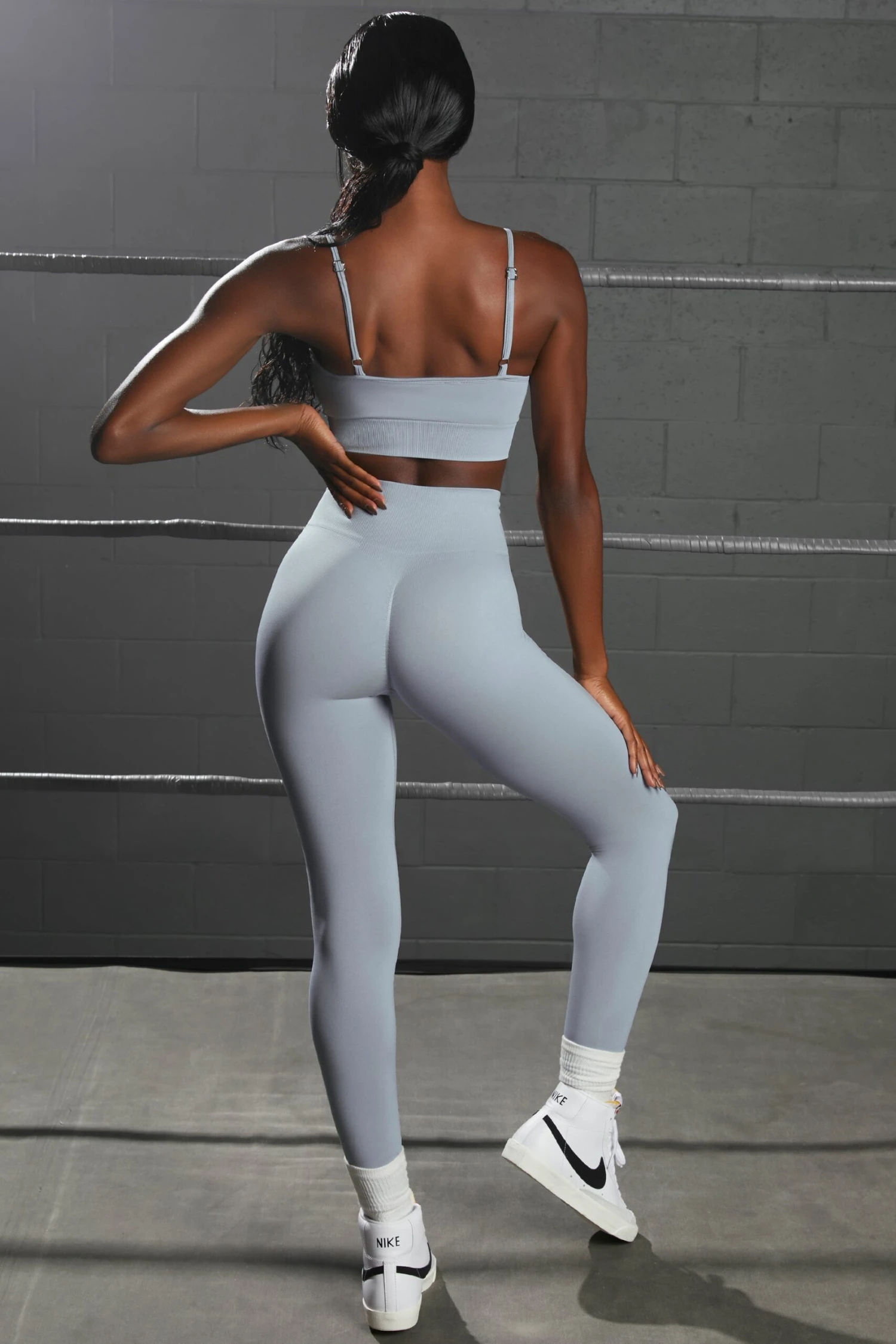 Surge Curved Waist Seamless Leggings In Light Blue 5 Surge Curved Waist Seamless Leggings In Light Blue - Image 3