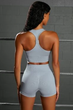 Overhaul Racer Knot Back Seamless Crop Top In Blue 19 Overhaul Racer Knot Back Seamless Crop Top In Blue -Sculpt Sets Body bt0366 bt0372 5 flash overhaul light blue 1