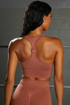 Overhaul Racer Knot Back Seamless Crop Top In Rust 10 Overhaul Racer Knot Back Seamless Crop Top In Rust -Sculpt Sets Body bt0372 bt0366 5 flash rust crossover back crop top emerge cycling shorts