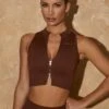 Sleeveless Crop Top In Warm Brown -Sculpt Sets Body bt0382 bt0425 10 high energy definition warm 1