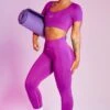 Leggings In Purple -Sculpt Sets Body bt0386 bt0375 2 superset mindset purple scoop neck