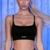 Strappy Sports Bra In Black -Sculpt Sets Body bt0431 bt0434 7 optimum off piste black sports bra leggings set