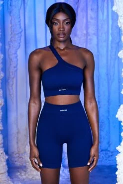 Ribbed Biker Shorts In Navy 23 Ribbed Biker Shorts In Navy -Sculpt Sets Body bt0432 bt0436 12 on the rink new peaks navy one strap crop top ribbed biker short 1