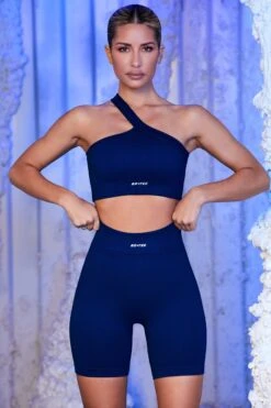 Ribbed Biker Shorts In Navy 21 Ribbed Biker Shorts In Navy -Sculpt Sets Body bt0432 bt0436 1 on the rink new peaks navy one strap crop top ribbed biker short 1 1