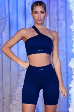 Ribbed Biker Shorts In Navy 22 Ribbed Biker Shorts In Navy -Sculpt Sets Body bt0432 bt0436 2 on the rink new peaks navy one strap crop top ribbed biker short 1 1