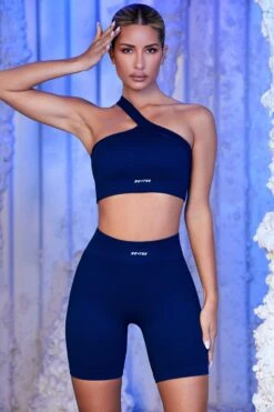 Ribbed Biker Shorts In Navy 19 Ribbed Biker Shorts In Navy -Sculpt Sets Body bt0432 bt0436 4 on the rink new peaks navy one strap crop top ribbed biker short 1 1