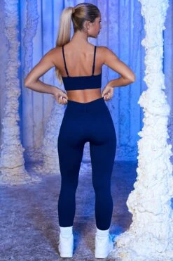 Seamless Full Length Leggings In Navy 12 Seamless Full Length Leggings In Navy -Sculpt Sets Body navy 3 3